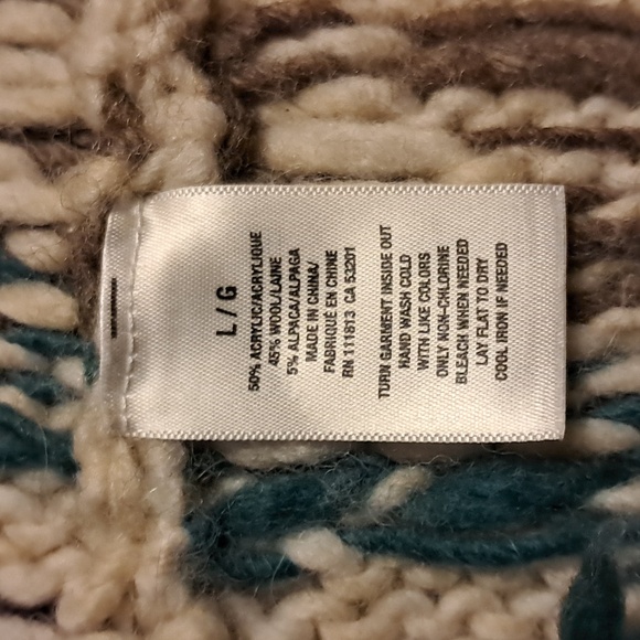 Aeropostale Chunky Hooded Short Sleeve Open Front Knit Sweater Wool Blend Size L - Picture 2 of 10